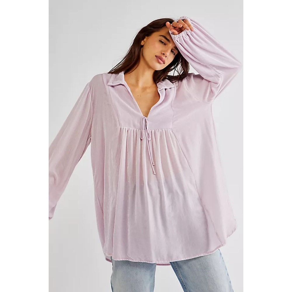 Free People x Jen’s Pirate Booty Velvet Verona Tunic - Midnight Lavender